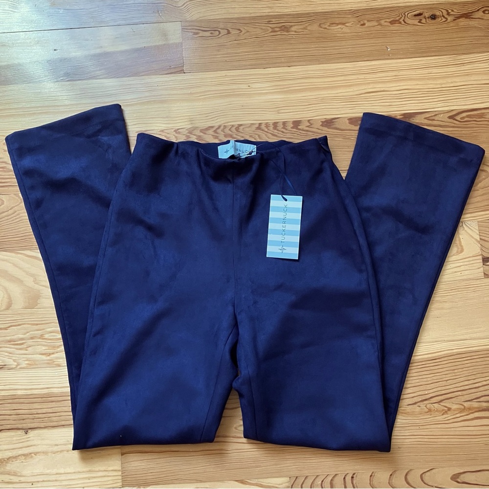 NWT Tuckernuck Faux Suede Navy Pants, XS.